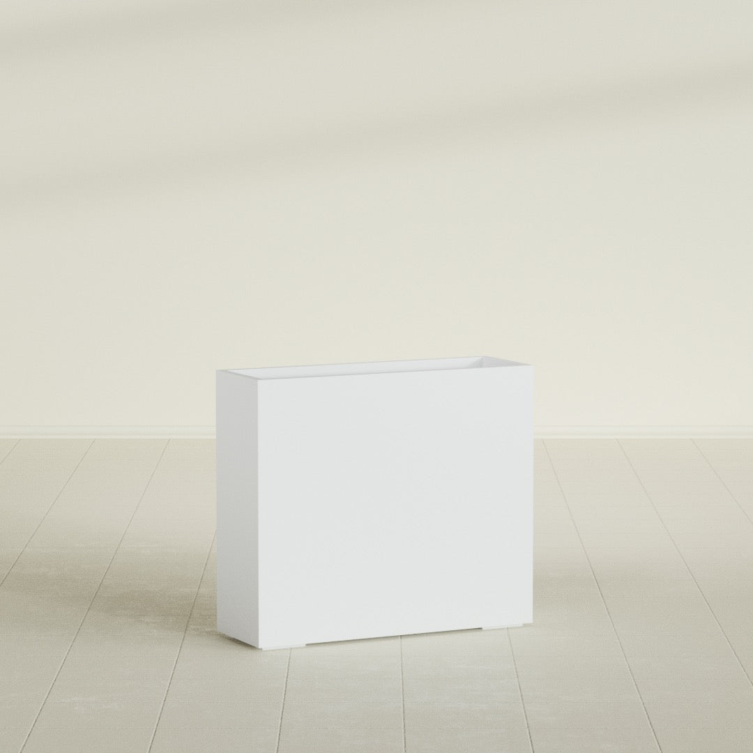 Perth Extra Large Long Rectangle Fiberglass Planter - 48 in x 16 in x 42 in - Gloss White - Gloss White,48 in x 16 in x 42 in