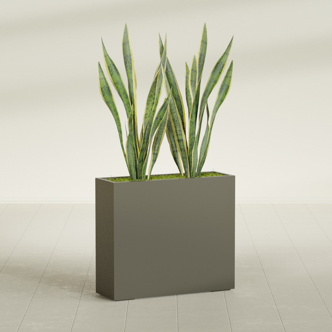 Perth Extra Large Long Rectangle Fiberglass Planter - 48 in x 16 in x 42 in - Matte Bronze - Matte Bronze,48 in x 16 in x 42 in