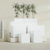 Brisbane Large Rectangle Fiberglass Planter - 24 in x 24 in x 32 in - Gloss White - Gloss White,24 in x 24 in x 32 in