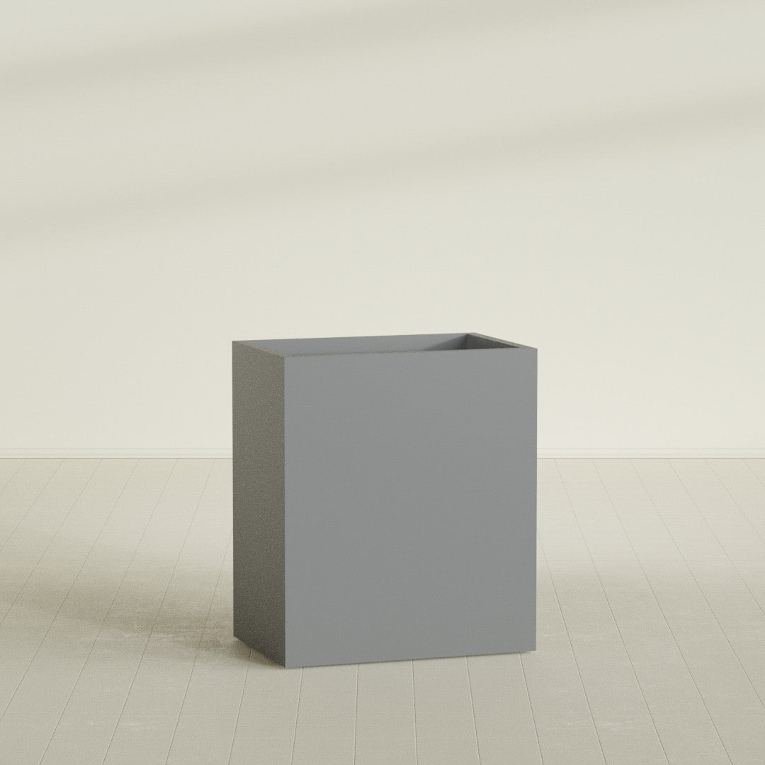 Darwin Large Rectangle Fiberglass Planter - 36 in x 24 in x 42 in - Metallic Gunmetal - Metallic Gunmetal,36 in x 24 in x 42 in