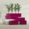 Torino Medium Wide Rectangle Fiberglass Planter - 24 in x 24 in x 18 in - Gloss Eggplant - Gloss Eggplant,24 in x 24 in x 18 in