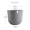 Oslo Medium Round Planter - 25.5 in x 25.5 in x 22.3 in - Grey - Grey,25.5 in x 25.5 in x 22.25 in,Planter Only
