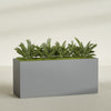 Brisbane Extra Large Long Rectangle Fiberglass Planter - 72 in x 24 in x 32 in - Metallic Gunmetal - Metallic Gunmetal,72 in x 24 in x 32 in