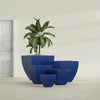 Lima Large Tapered Square Fiberglass Planter - 30 in x 30 in x 30 in - Matte Cobalt Blue - Matte Cobalt Blue,30 in x 30 in x 30 in