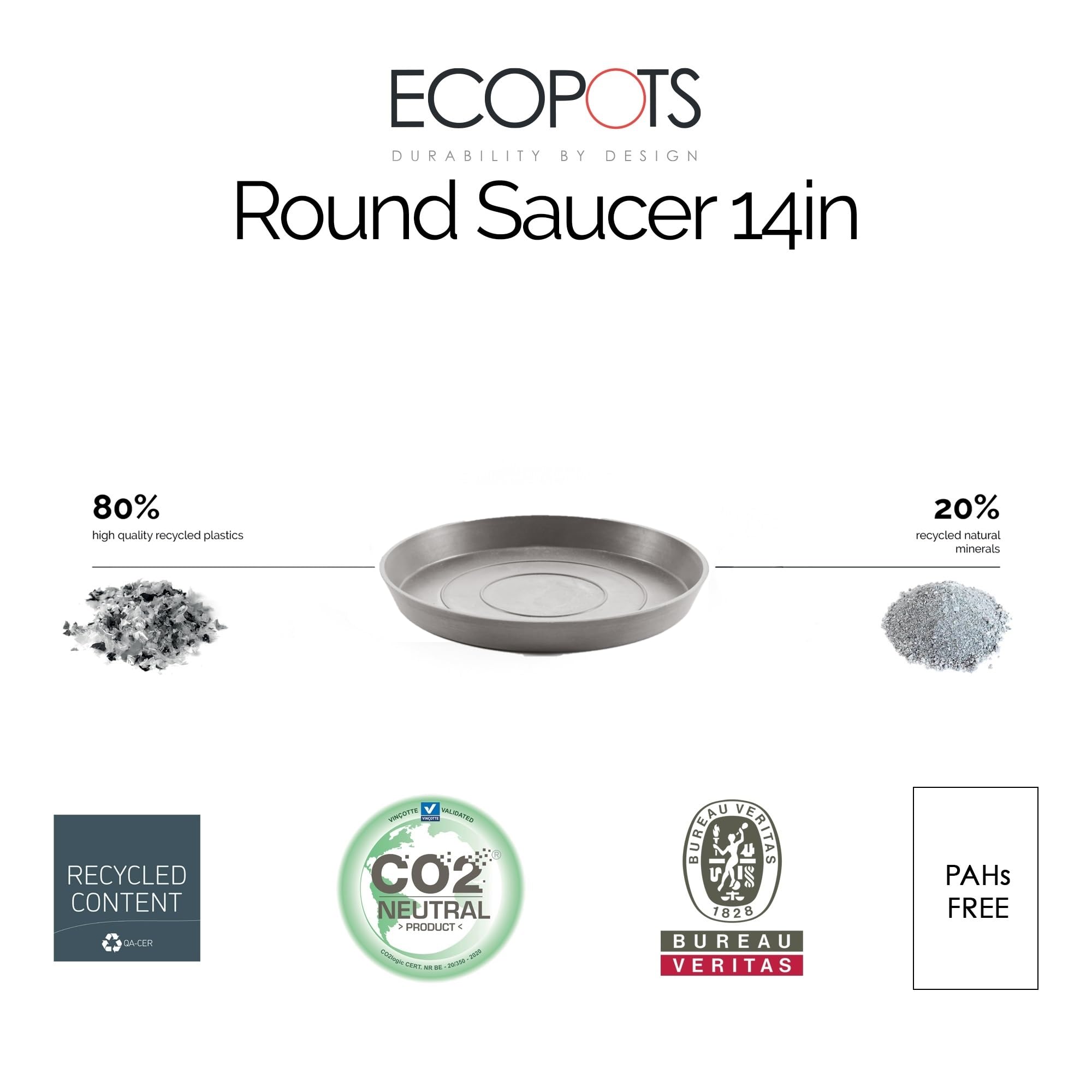 Small Round Saucer - 14.5 in x 14.5 in x 1.5 in - Taupe - Taupe,14.5 in x 14.5 in x 1.5 in