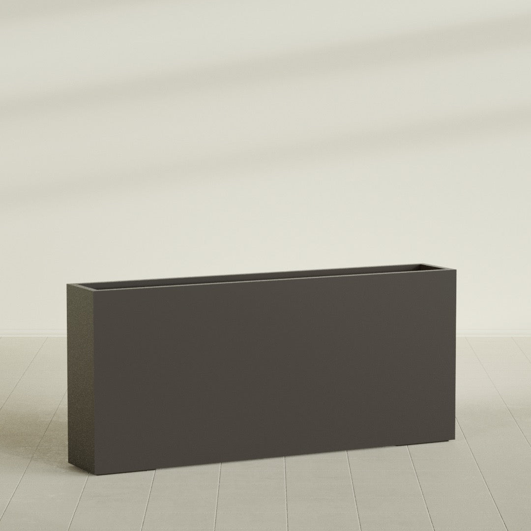 Delray Extra Large Long Rectangle Fiberglass Planter - 72 in x 12 in x 32 in - Matte Brown - Matte Brown,72 in x 12 in x 32 in