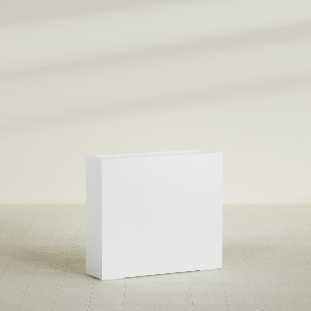 Amesbury Large Narrow Rectangle Fiberglass Planter - 36 in x 10 in x 32 in - Matte White - Matte White,36 in x 10 in x 32 in