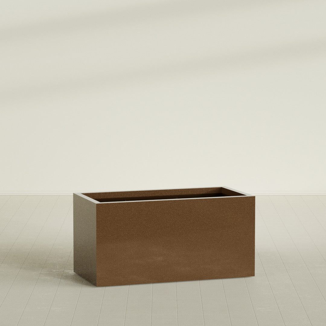 Granada Extra Large Long Rectangle Fiberglass Planter - 48 in x 24 in x 24 in - Metallic Bronze - Metallic Bronze,48 in x 24 in x 24 in