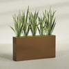 Delray Extra Large Long Rectangle Fiberglass Planter - 60 in x 12 in x 32 in - Metallic Bronze - Metallic Bronze,60 in x 12 in x 32 in