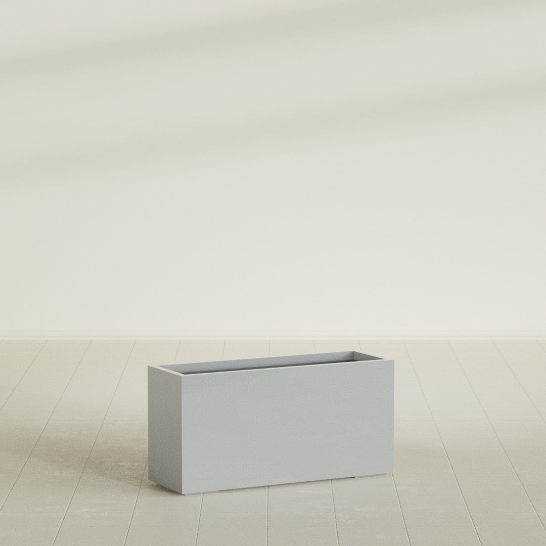 Tolga Extra Large Long Rectangle Fiberglass Planter - 48 in x 16 in x 24 in - Metallic Silver - Metallic Silver,48 in x 16 in x 24 in