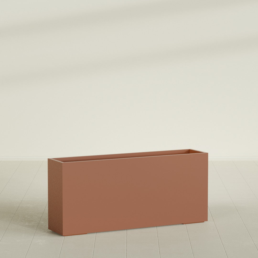 Potsdam Extra Large Long Rectangle Fiberglass Planter - 72 in x 16 in x 32 in - Matte Terracotta - Matte Terracotta,72 in x 16 in x 32 in
