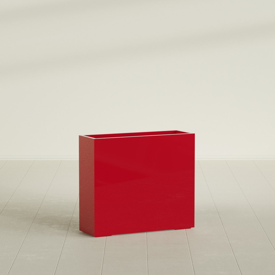 Perth Extra Large Long Rectangle Fiberglass Planter - 48 in x 16 in x 42 in - Gloss Red - Gloss Red,48 in x 16 in x 42 in
