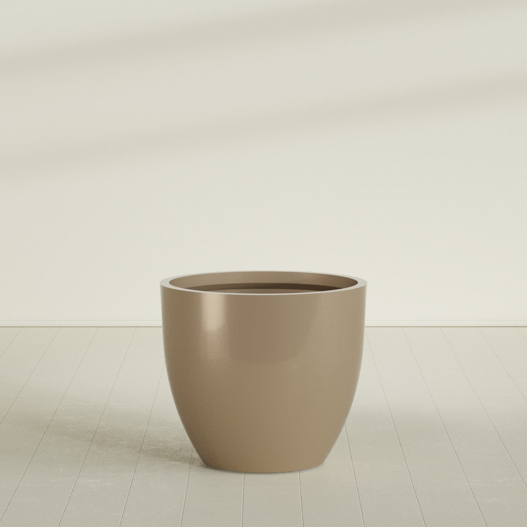 Wannsee Large Round Fiberglass Planter - 44 in x 44 in x 39 in - Metallic Gold - Metallic Gold,44 in x 44 in x 39 in