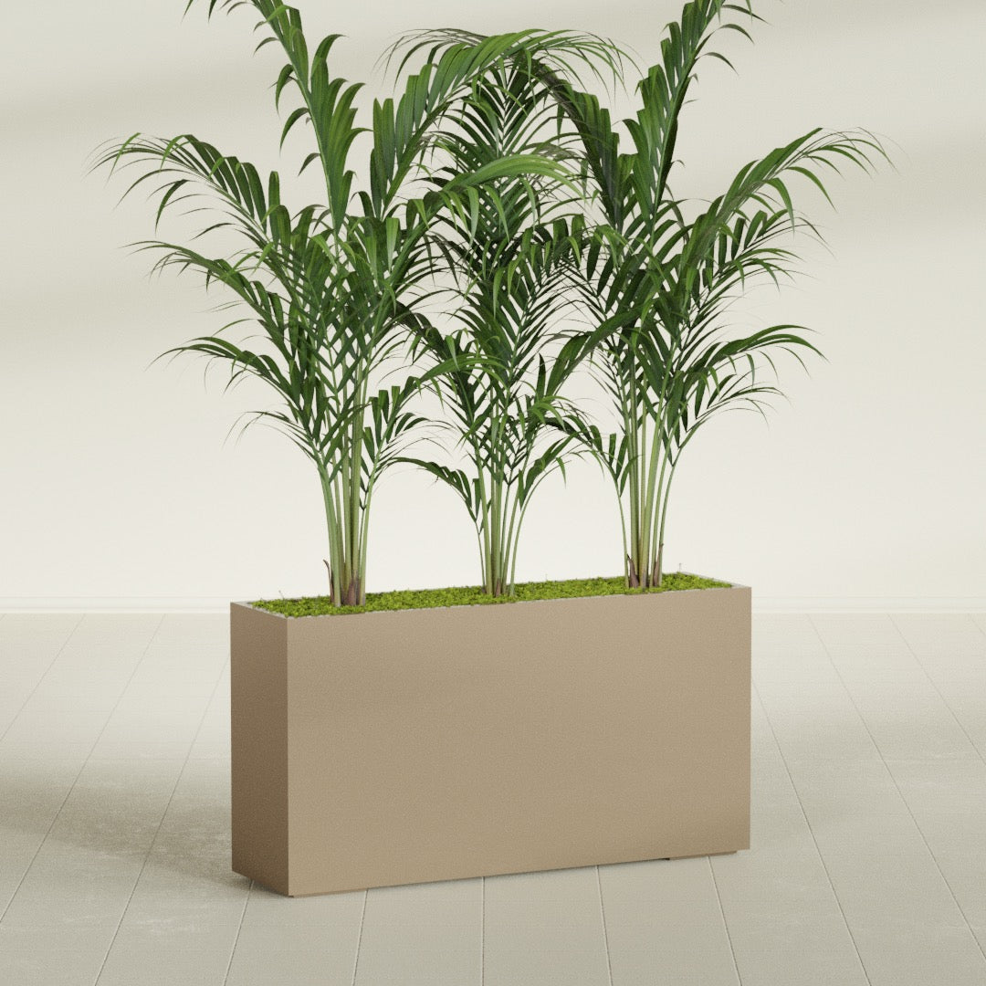Potsdam Extra Large Long Rectangle Fiberglass Planter - 60 in x 16 in x 32 in - Metallic Gold - Metallic Gold,60 in x 16 in x 32 in