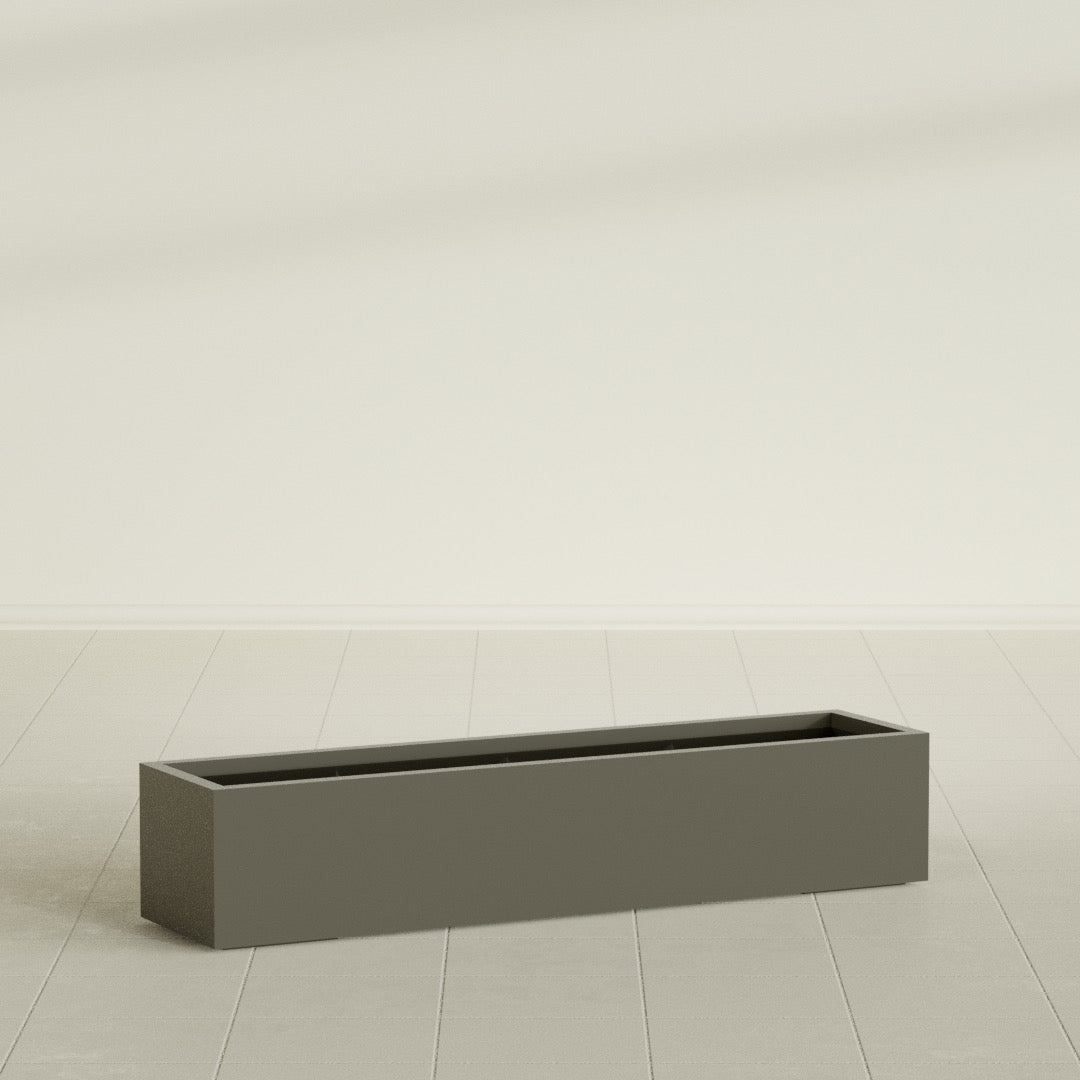 Cuba Extra Large Long Rectangle Fiberglass Planter - 60 in x 14 in x 12 in - Matte Bronze - Matte Bronze,60 in x 14 in x 12 in