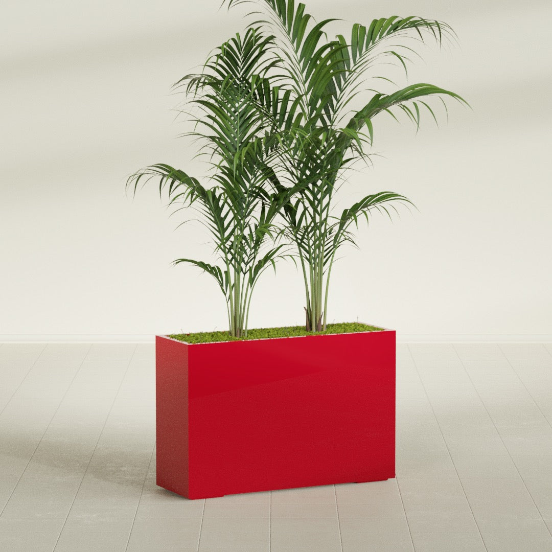 Potsdam Extra Large Long Rectangle Fiberglass Planter - 48 in x 16 in x 32 in - Gloss Red - Gloss Red,48 in x 16 in x 32 in