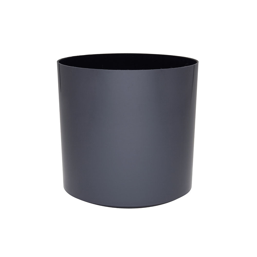 Cylinder Small Plastic Round Planter - 7 in x 7 in x 6 in - Charcoal - Charcoal,7 in x 7 in x 6 in