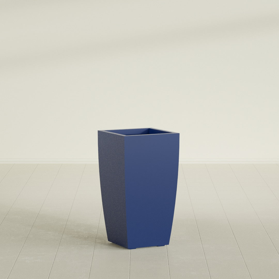 Toulan Large Tall Tapered Square Fiberglass Planter - 16 in x 16 in x 30 in - Matte Cobalt Blue - Matte Cobalt Blue,16 in x 16 in x 30 in