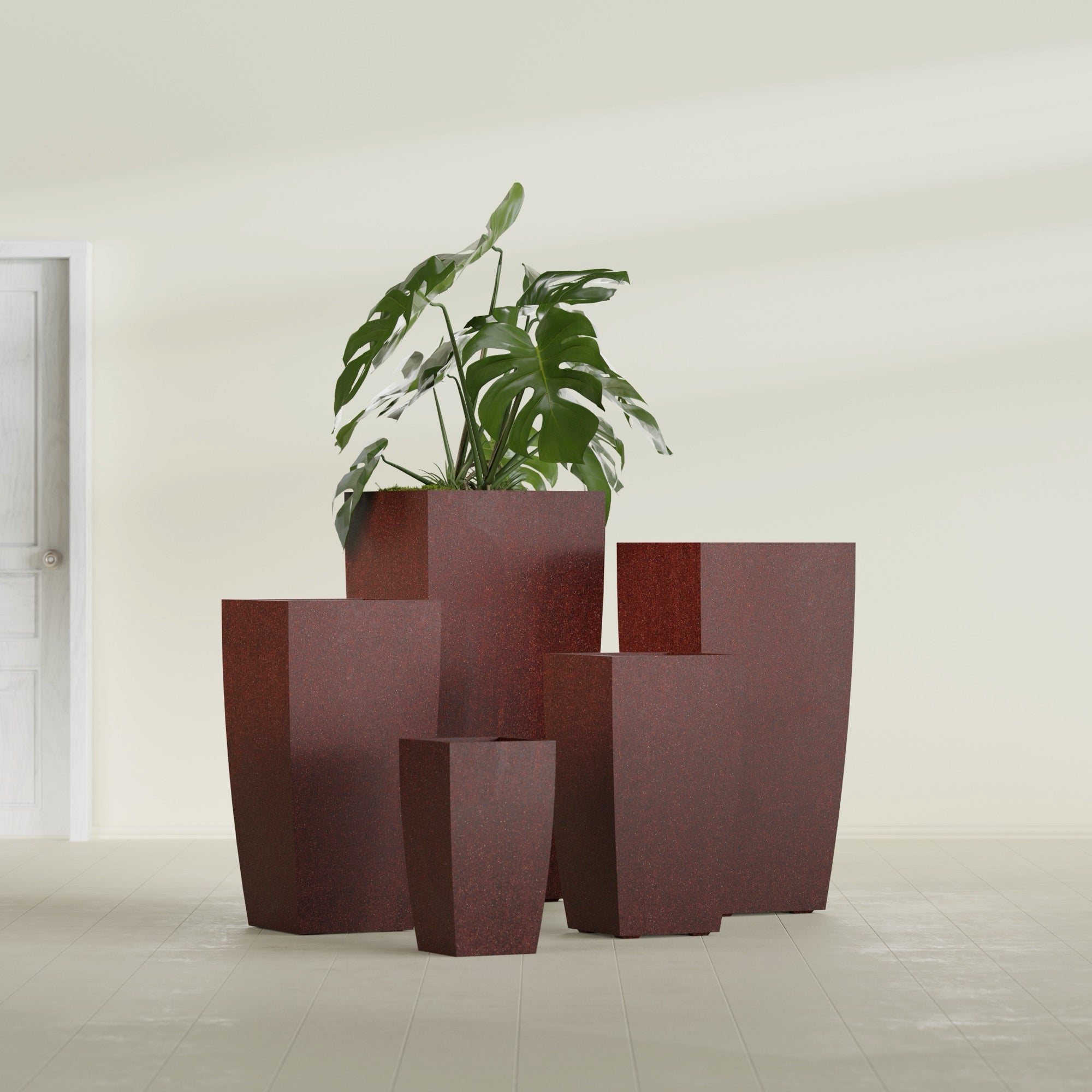 Tapered Column - 23in x 23in x 48in - Weathered Steel - Rust - Weathered Steel - Rust,23 in x 23 in x 48 in