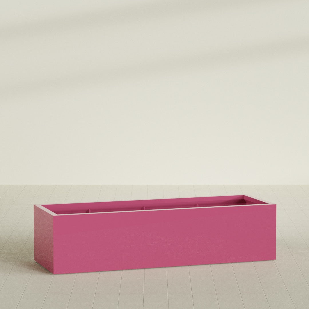 Torino Extra Large Wide Rectangle Fiberglass Planter - 72 in x 24 in x 18 in - Gloss Pink Violet - Gloss Pink Violet,72 in x 24 in x 18 in