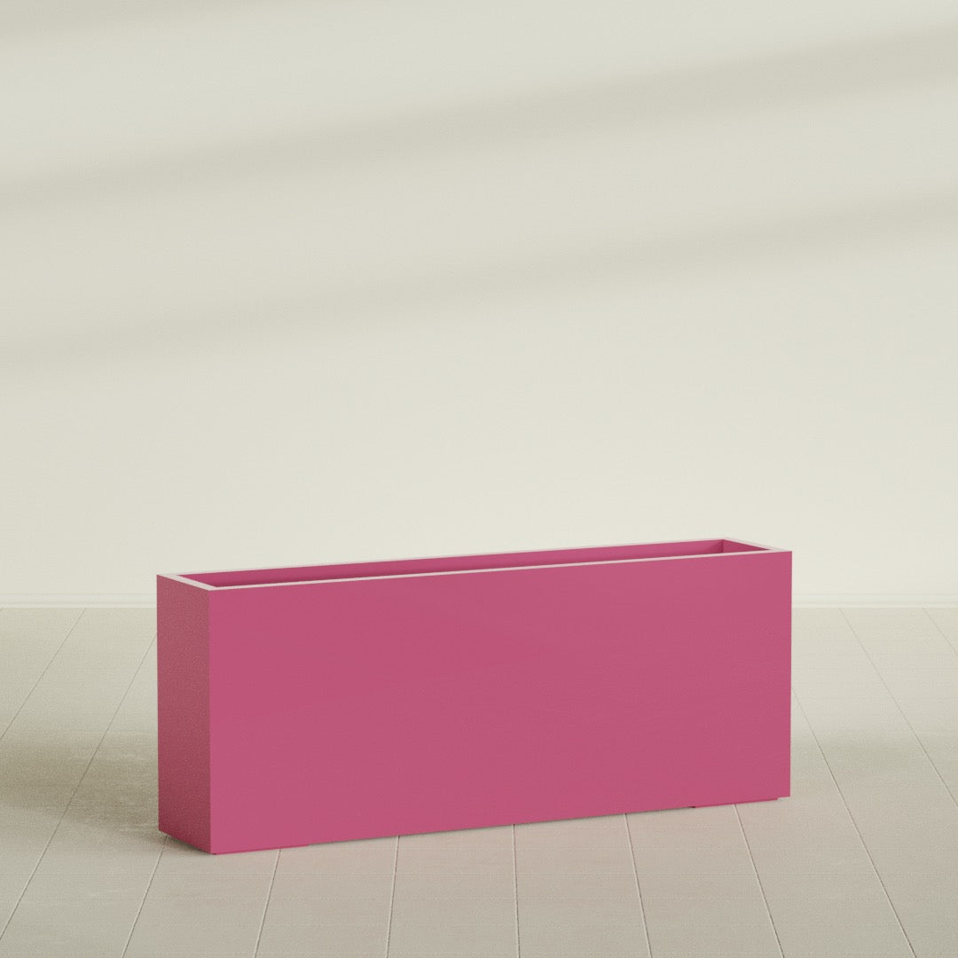 Hollywood Extra Large Narrow Rectangle Fiberglass Planter - 60 in x 12 in x 24 in - Gloss Pink Violet - Gloss Pink Violet,60 in x 12 in x 24 in
