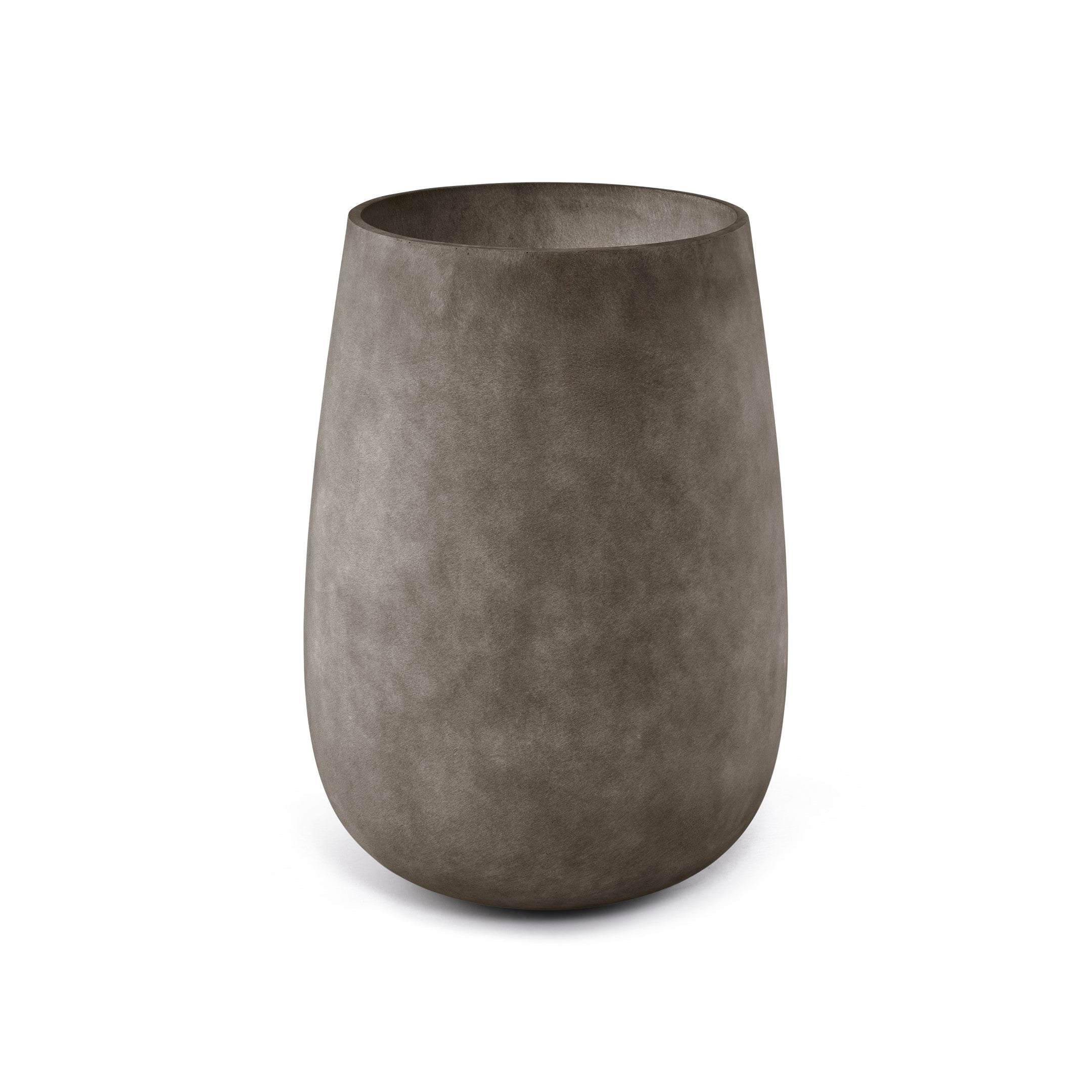 Mondo High Tall Planter – River Stone Finish – Fiberglass Indoor/Outdoor and Weather-Resistant Round Planter (21.6" D x 35.4" H Exterior, 20.3" D x 35.4" H Interior) - River Stone,21.6 in x 21.6 in x 35.4 in