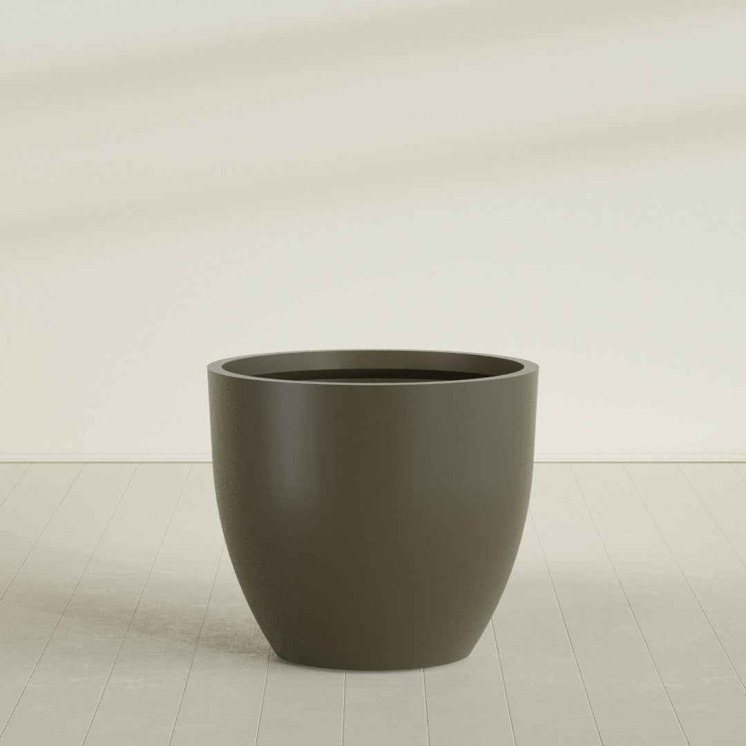 Wannsee Extra Large Round Fiberglass Planter - 50 in x 50 in x 44 in - Matte Bronze - Matte Bronze,50 in x 50 in x 44 in