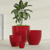 Wannsee Extra Large Round Fiberglass Planter - 50 in x 50 in x 44 in - Gloss Red - Gloss Red,50 in x 50 in x 44 in