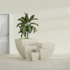 Lima Large Tapered Square Fiberglass Planter - 30 in x 30 in x 30 in - Satin Beige - Satin Beige,30 in x 30 in x 30 in