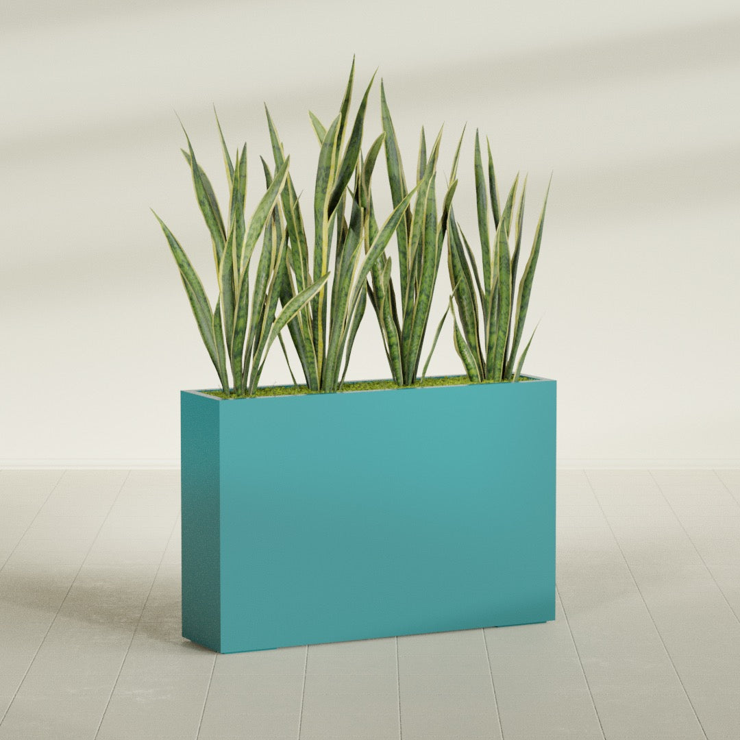 Delray Extra Large Long Rectangle Fiberglass Planter - 48 in x 12 in x 32 in - Satin Sea Foam - Satin Sea Foam,48 in x 12 in x 32 in