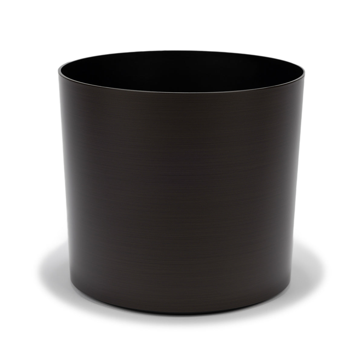 Hand-Foiled Floor Cylinder - 10.5in diam. x 10in - Brushed Espresso - Brushed Espresso,10.5 in x 10.5 in x 10 in