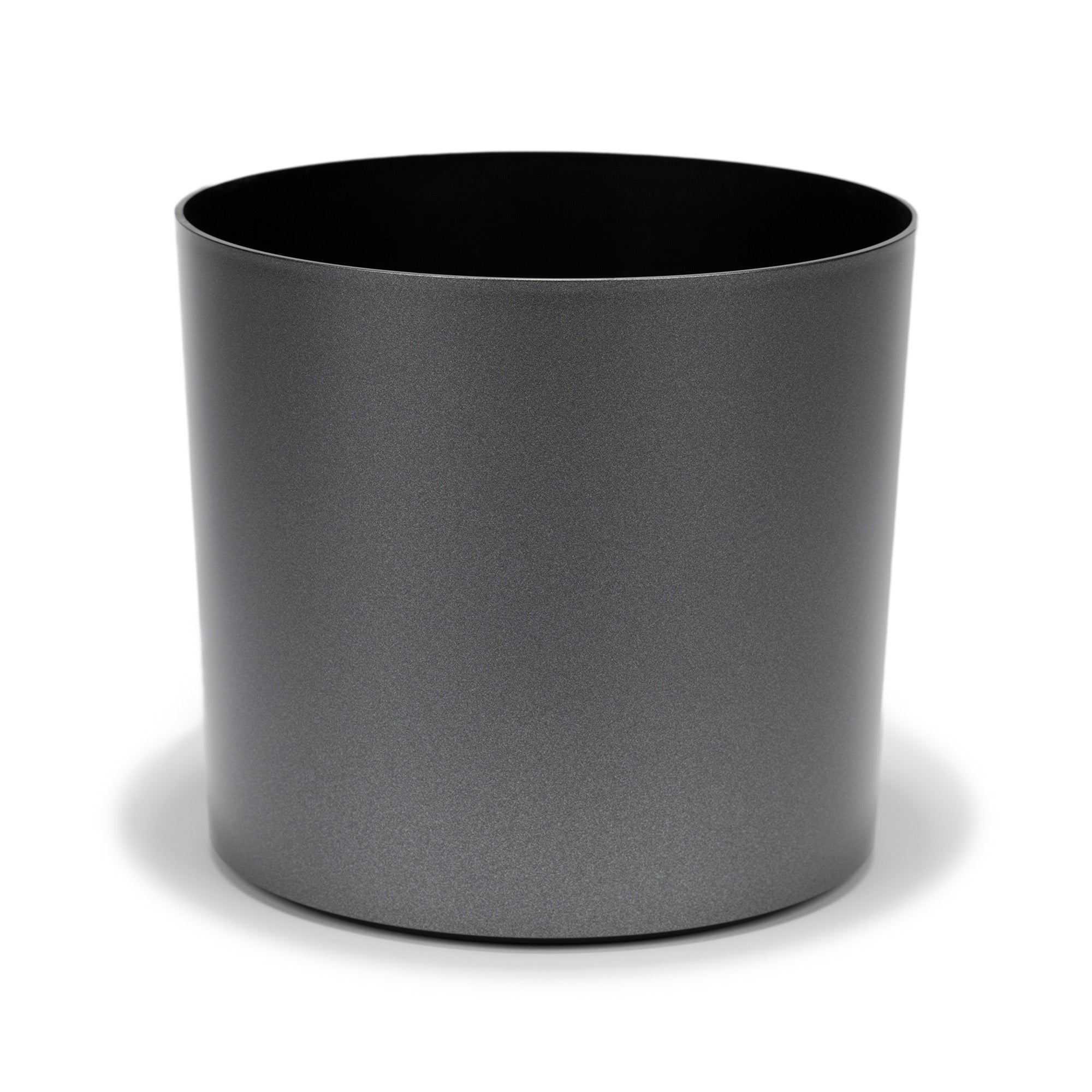 Small Round Metallic Plastic Planter - 7 in x 7 in x 6 in - Metal Flake Graphite - Metal Flake Graphite,7 in x 7 in x 6 in