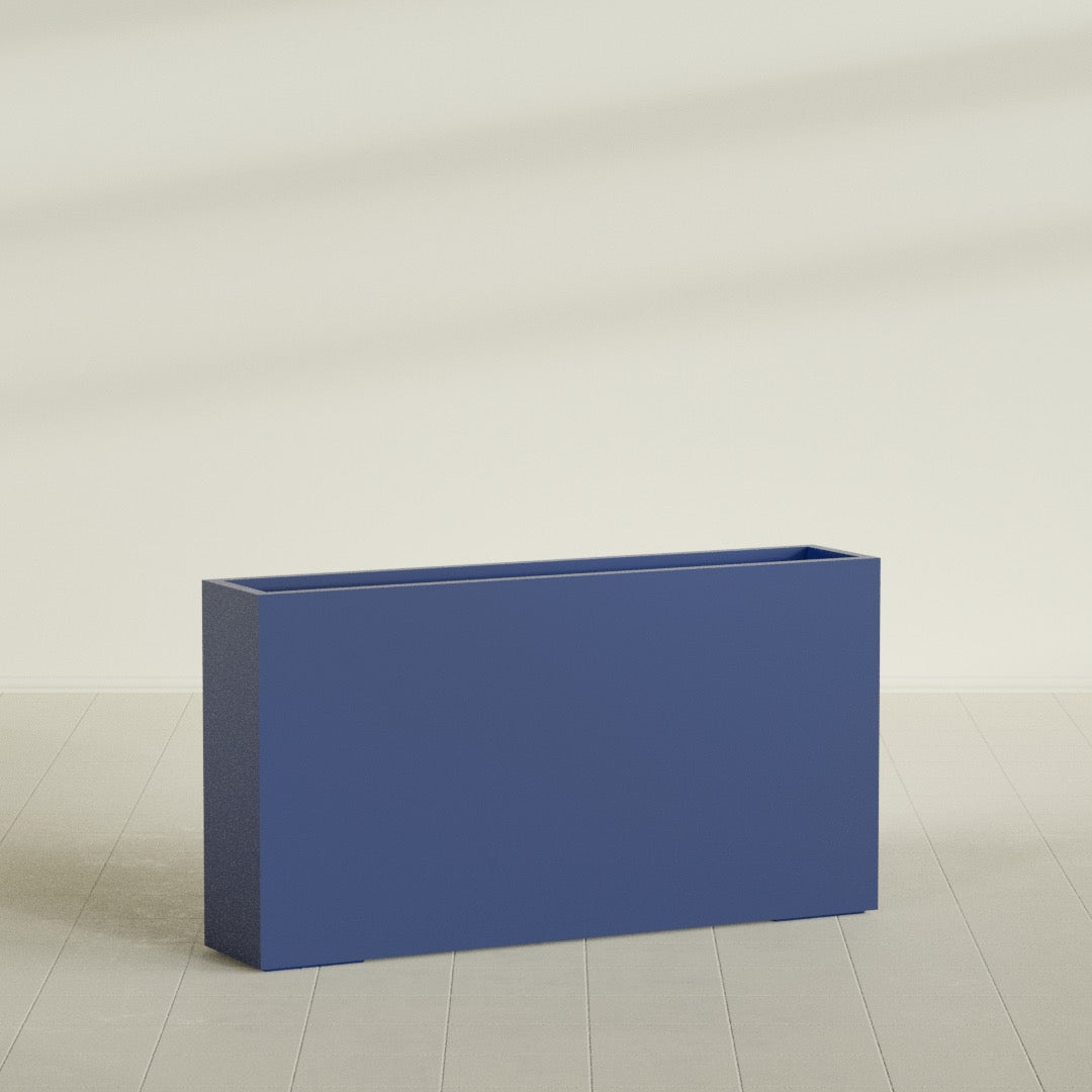 Delray Extra Large Long Rectangle Fiberglass Planter - 60 in x 12 in x 32 in - Matte Cobalt Blue - Matte Cobalt Blue,60 in x 12 in x 32 in