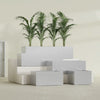 Torino Extra Large Wide Rectangle Fiberglass Planter - 72 in x 24 in x 18 in - Metallic Silver - Metallic Silver,72 in x 24 in x 18 in