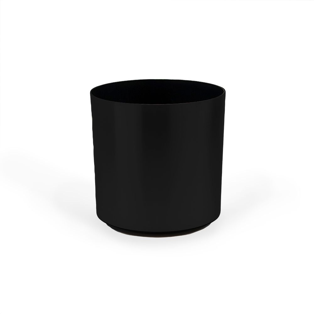 Medium Round Metallic Plastic Planter - 20 in x 20 in x 18 in - Luster Black - Luster Black,20 in x 20 in x 18 in - Luster Black,20 in x 20 in x 18 in