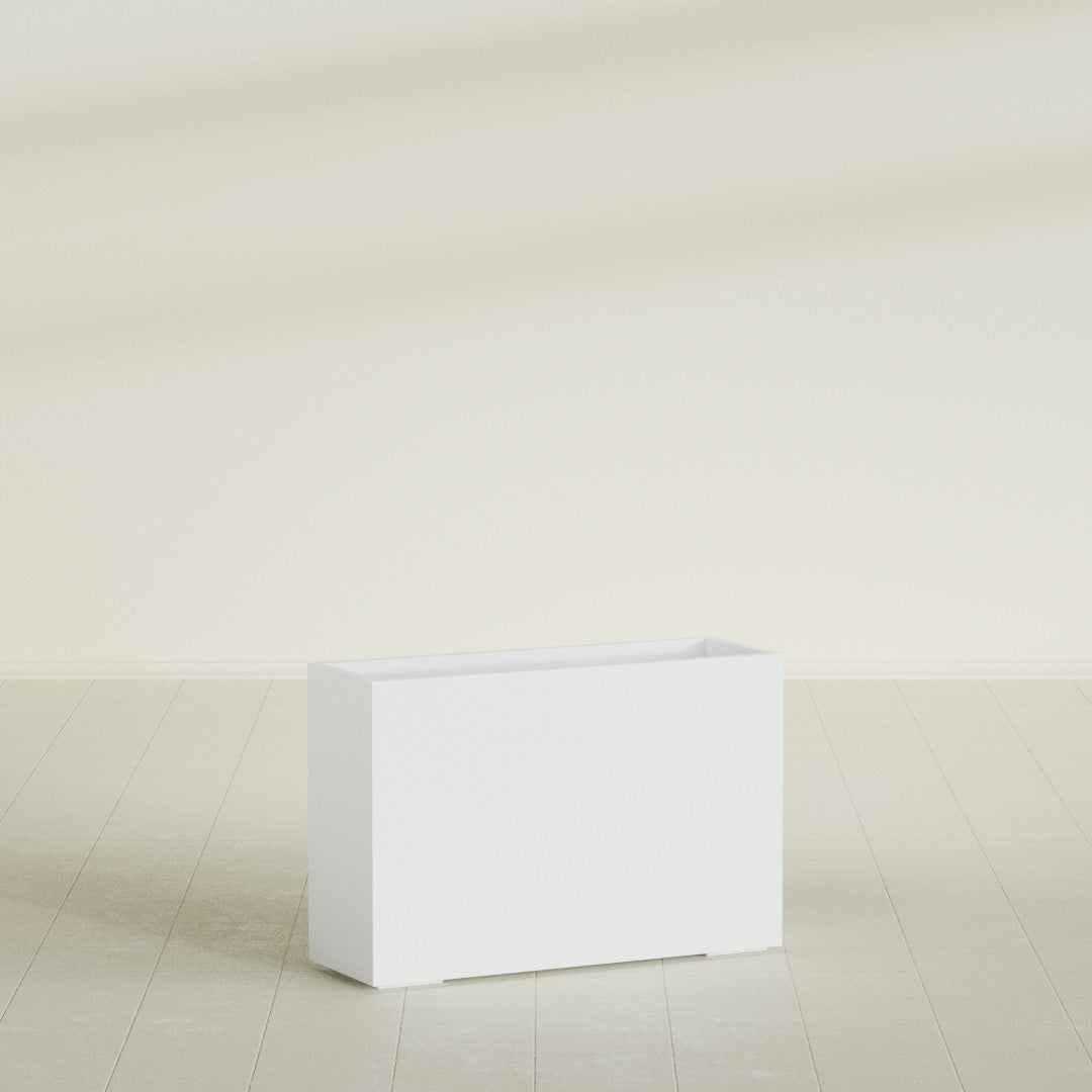 Potsdam Extra Large Long Rectangle Fiberglass Planter - 48 in x 16 in x 32 in - Matte White - Matte White,48 in x 16 in x 32 in