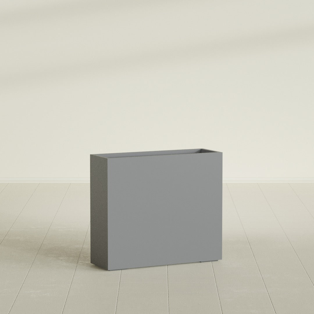 Perth Extra Large Long Rectangle Fiberglass Planter - 48 in x 16 in x 42 in - Metallic Gunmetal - Metallic Gunmetal,48 in x 16 in x 42 in