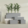 Torino Extra Large Wide Rectangle Fiberglass Planter - 48 in x 24 in x 18 in - Metallic Gunmetal - Metallic Gunmetal,48 in x 24 in x 18 in