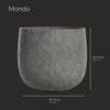 Mondo Large Planter – Grey Stone Finish – Fiberglass Indoor/Outdoor and Weather-Resistant Round Planter (19.8" D x 19" H Exterior, 18.5" D x 18.5" H Interior) - Grey Stone,19.75 in x 19.75 in x 19 in