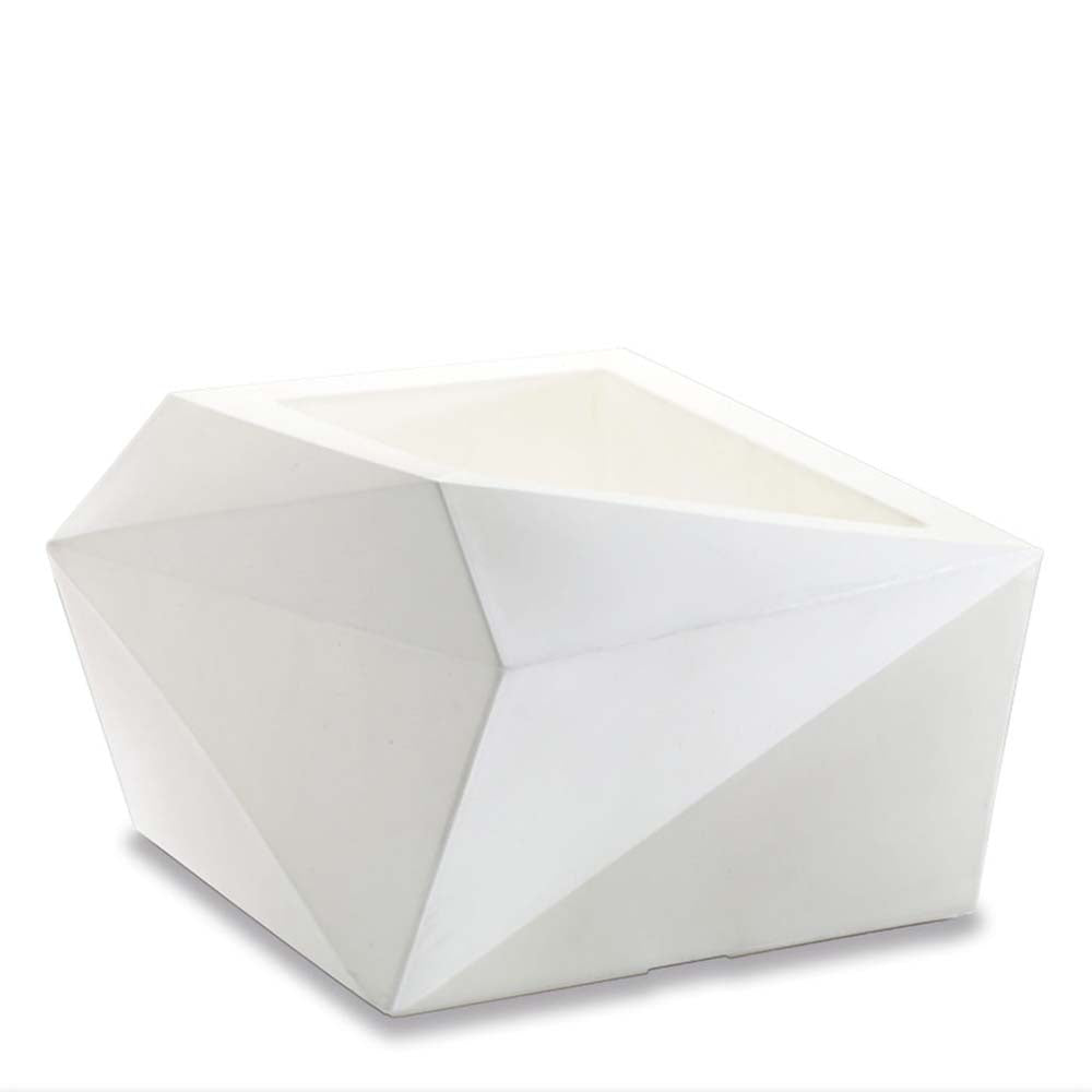 Origami Medium Abstract Plastic Planter - 23 in x 23 in x 14.5 in - Alpine White - Cloud White,23 in x 23 in x 14.5 in