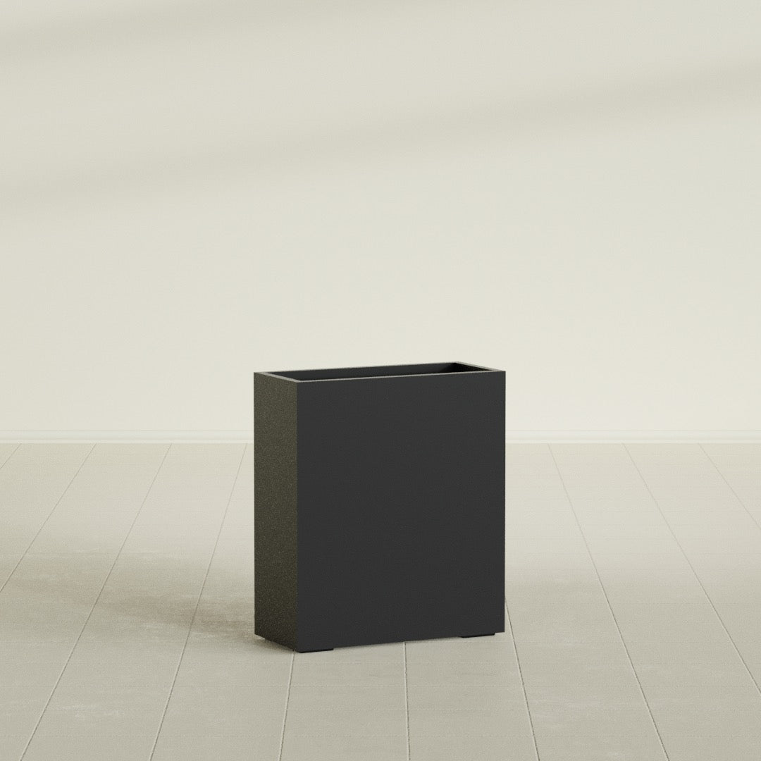Perth Large Tall Rectangle Fiberglass Planter - 36 in x 16 in x 42 in - Matte Black - Matte Black,36 in x 16 in x 42 in