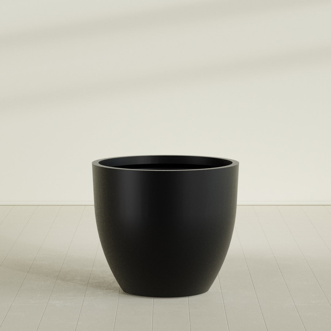 Wannsee Extra Large Round Fiberglass Planter - 50 in x 50 in x 44 in - Matte Black - Matte Black,50 in x 50 in x 44 in