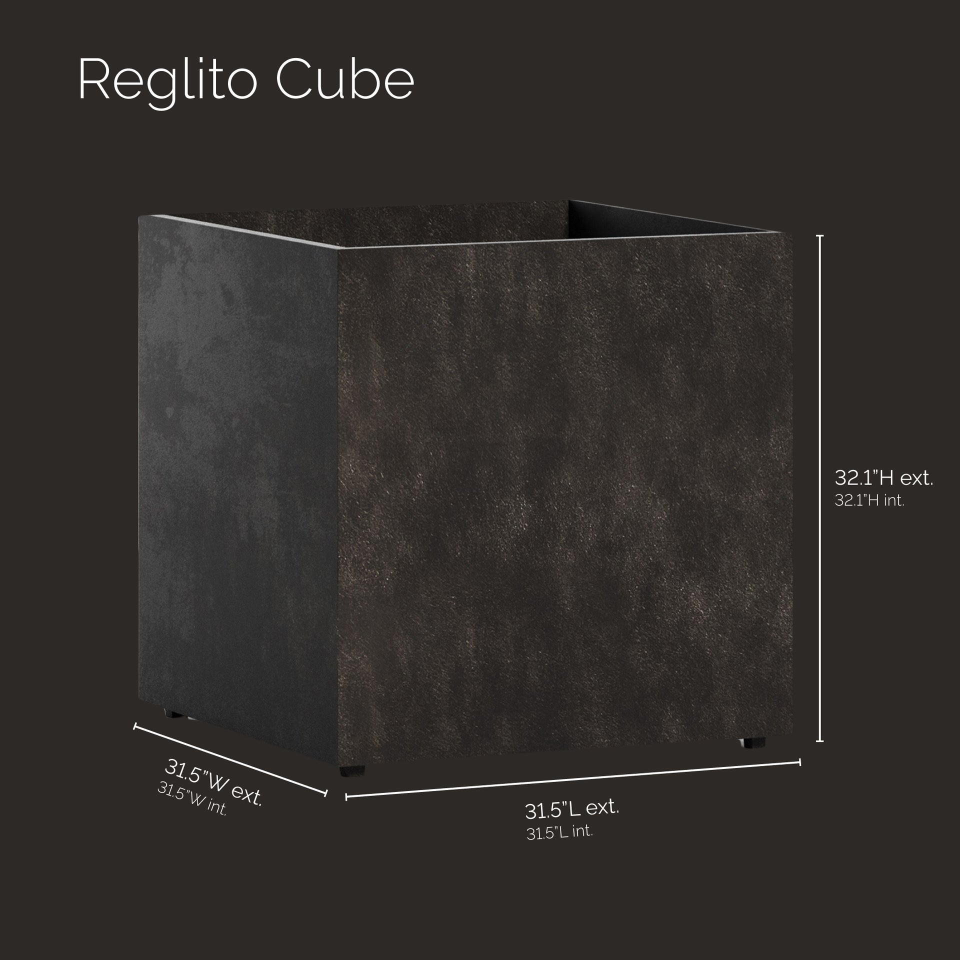 Reglito Cube - 31.5in x 31.5in x 32in - Brown Stone - Brown Stone,31.5 in x 31.5 in x 32.1 in