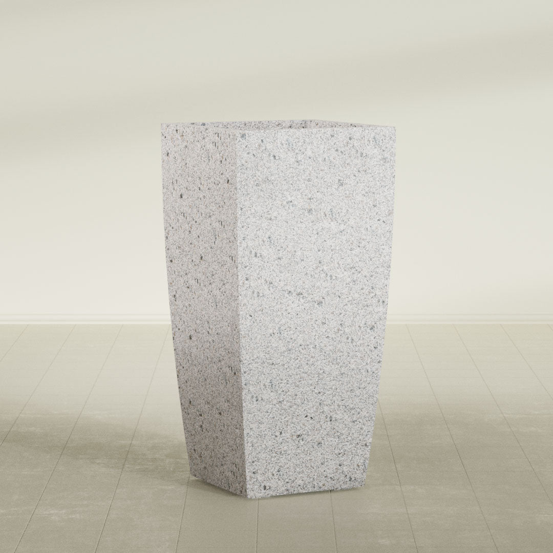 ProTone Fiberglass Premium Finish Large Tapered Column Planter - 23 in x 23 in x 48 in - StoneLight - Pearlstone - StoneLight - Pearlstone,23 in x 23 in x 48 in