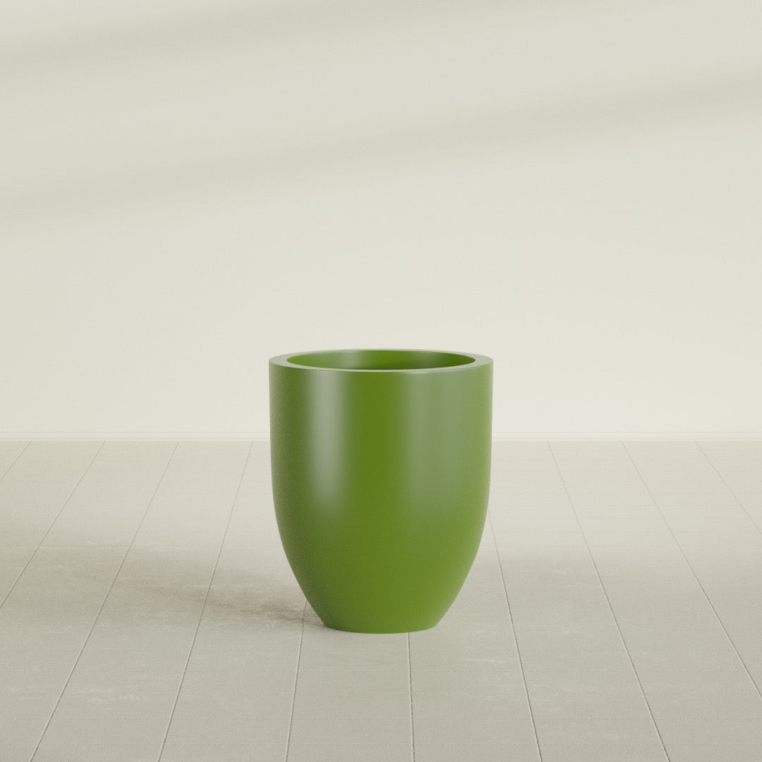 Valencia Medium Round Fiberglass Planter - 20 in x 20 in x 23 in - Satin Green - Satin Green,20 in x 20 in x 23 in