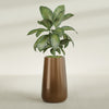 Saigon Extra Large Tapered Round Planter - 19 in x 24 in x 42 in - Metallic Bronze - Metallic Bronze,19.2 in x 24.2 in x 42 in