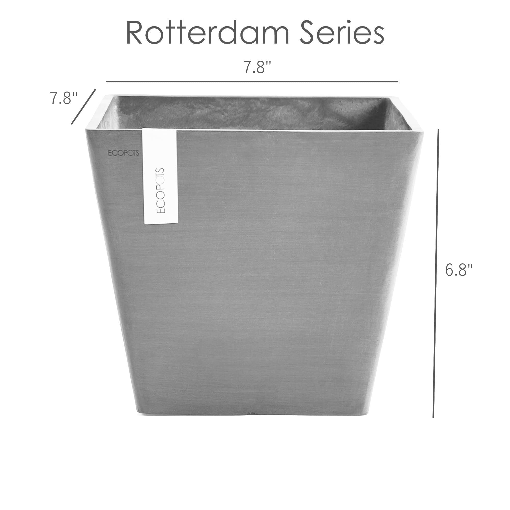 Rotterdam Medium Tall Square Planter - 12.6 in x 12.6 in x 27.5 in - Grey - Grey,12.5 in x 12.5 in x 27.5 in,Planter Only