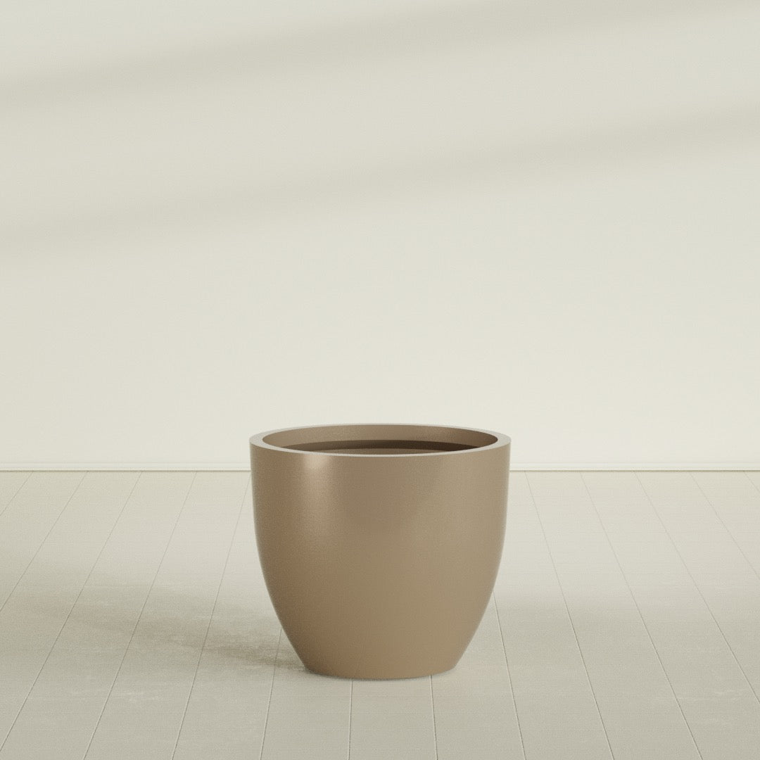 Wannsee Large Round Fiberglass Planter - 39 in x 39 in x 34 in - Metallic Gold - Metallic Gold,39 in x 39 in x 34 in