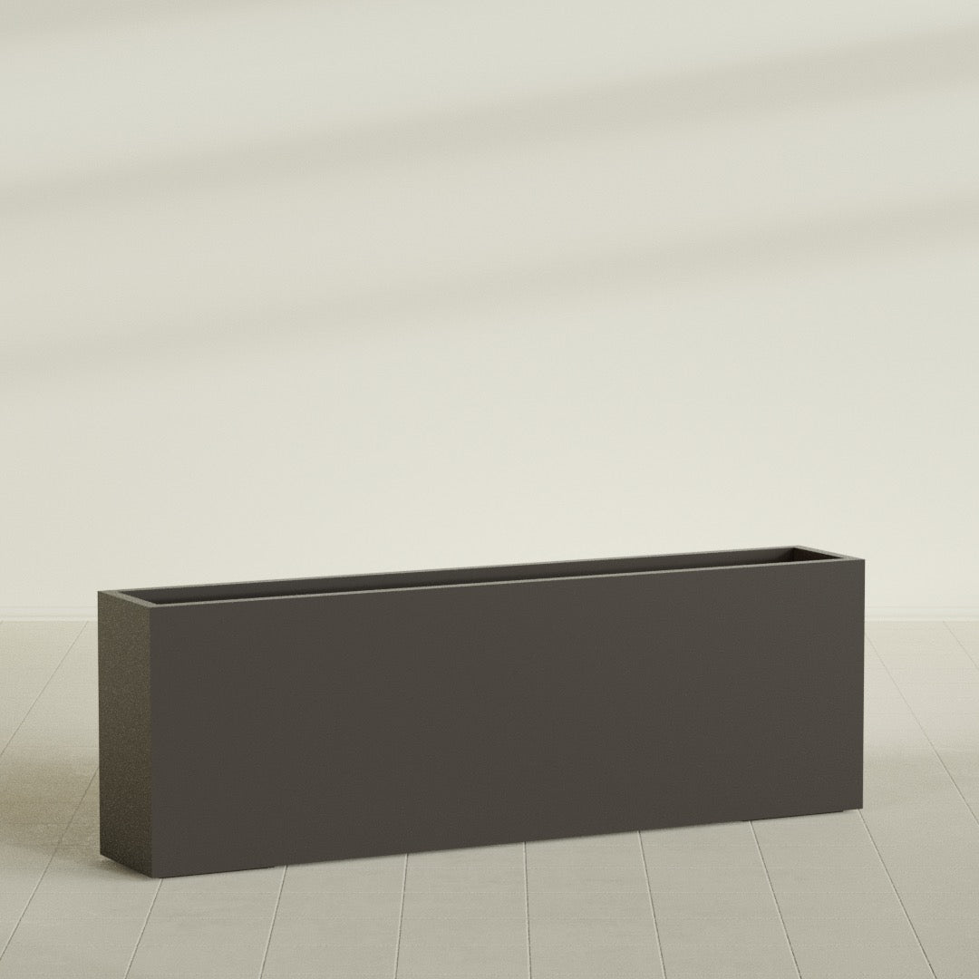 Hollywood Extra Large Narrow Rectangle Fiberglass Planter - 72 in x 12 in x 24 in - Matte Brown - Matte Brown,72 in x 12 in x 24 in