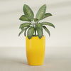 Lisbon Large Round Fiberglass Planter - 24 in x 24 in x 36 in - Gloss Saffron - Gloss Saffron,24 in x 24 in x 36 in